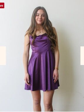 City Studio Violet Satin Mini Dress